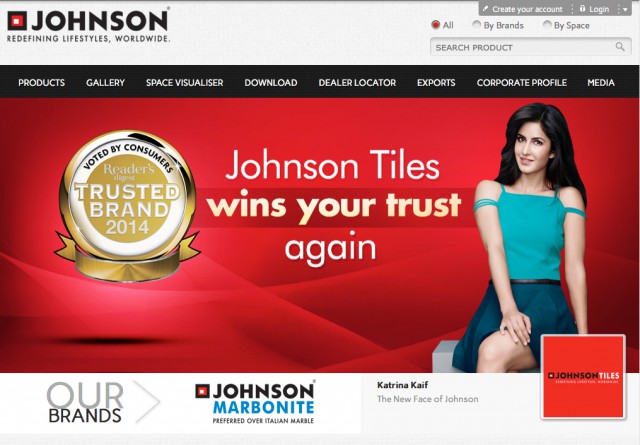 Johnson Tile web page